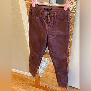 J Brand Alana mauve corduroy skinny jeans